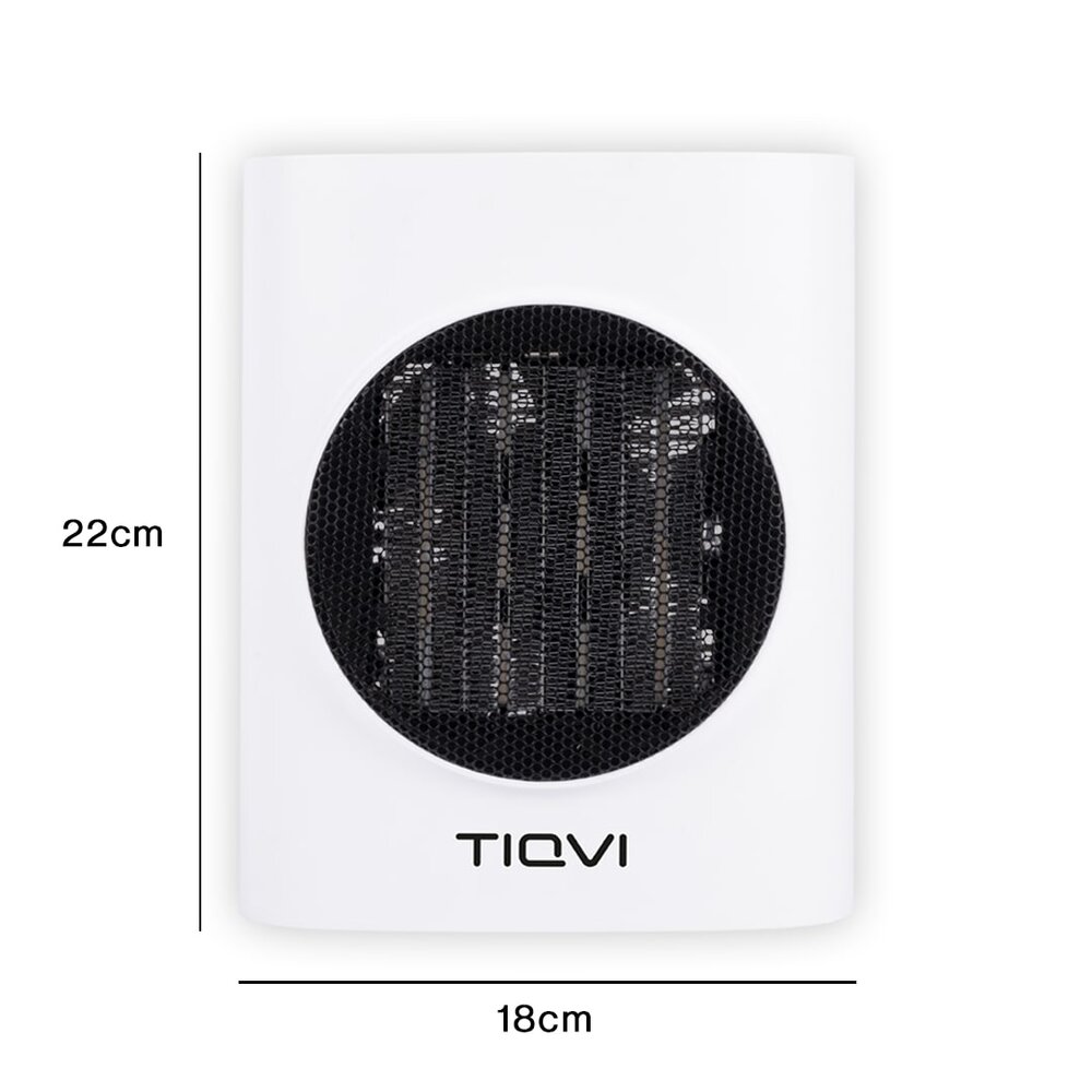 Tiqvi PTC PTC Elektrische Ventilatorkachel - Heater - Elektrische Verwarming - 1500W - Wit
