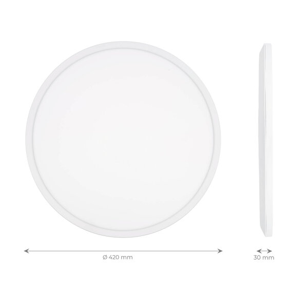 Ledvion Badkamer Plafondlamp - 24W - 2040 Lumen - Wit - Ø42 CM - IP44 Waterdicht - 2700K - LED Plafonniere