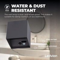 Ledvion USB Oplaadbare Wandlamp Antraciet - Draadloos - 4000 mAh Accu - Geschikt voor Binnen & Buiten