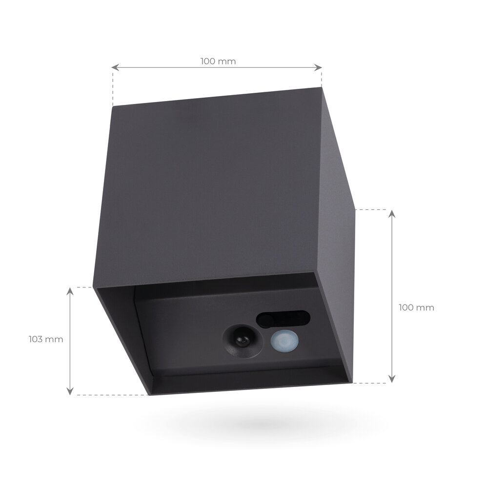 Ledvion USB Oplaadbare Wandlamp Antraciet - Draadloos - 4000 mAh Accu - Geschikt voor Binnen & Buiten