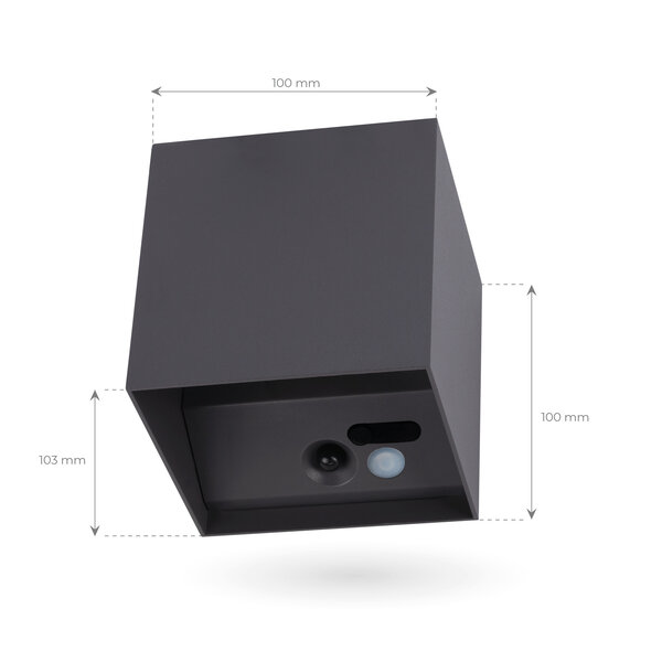 Ledvion USB Oplaadbare Wandlamp Antraciet - Draadloos - 4000 mAh Accu - Geschikt voor Binnen & Buiten