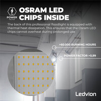 Ledvion LED Breedstraler 100W - Osram LED Chips - 12.000 Lumen - 4000K - Quick Connector - 5 Jaar garantie