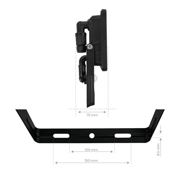 Ledvion LED Breedstraler met Sensor 150W - Osram LED Chips - 4000K - Quick Connector - 5 Jaar garantie