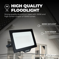 Ledvion LED Breedstraler 100W - Osram LED Chips - 12.000 Lumen - 6500K
