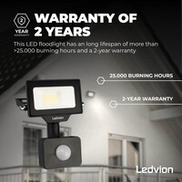 Ledvion LED Breedstraler met Sensor 10W - Osram LED Chips - 1100 Lumen - 6500K