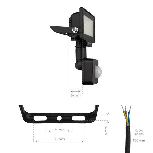 Ledvion LED Breedstraler met Sensor 10W - Osram LED Chips - 1100 Lumen - 6500K