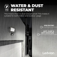 Ledvion LED Breedstraler met Sensor 30W - Osram LED Chips - 3600 Lumen - 6500K
