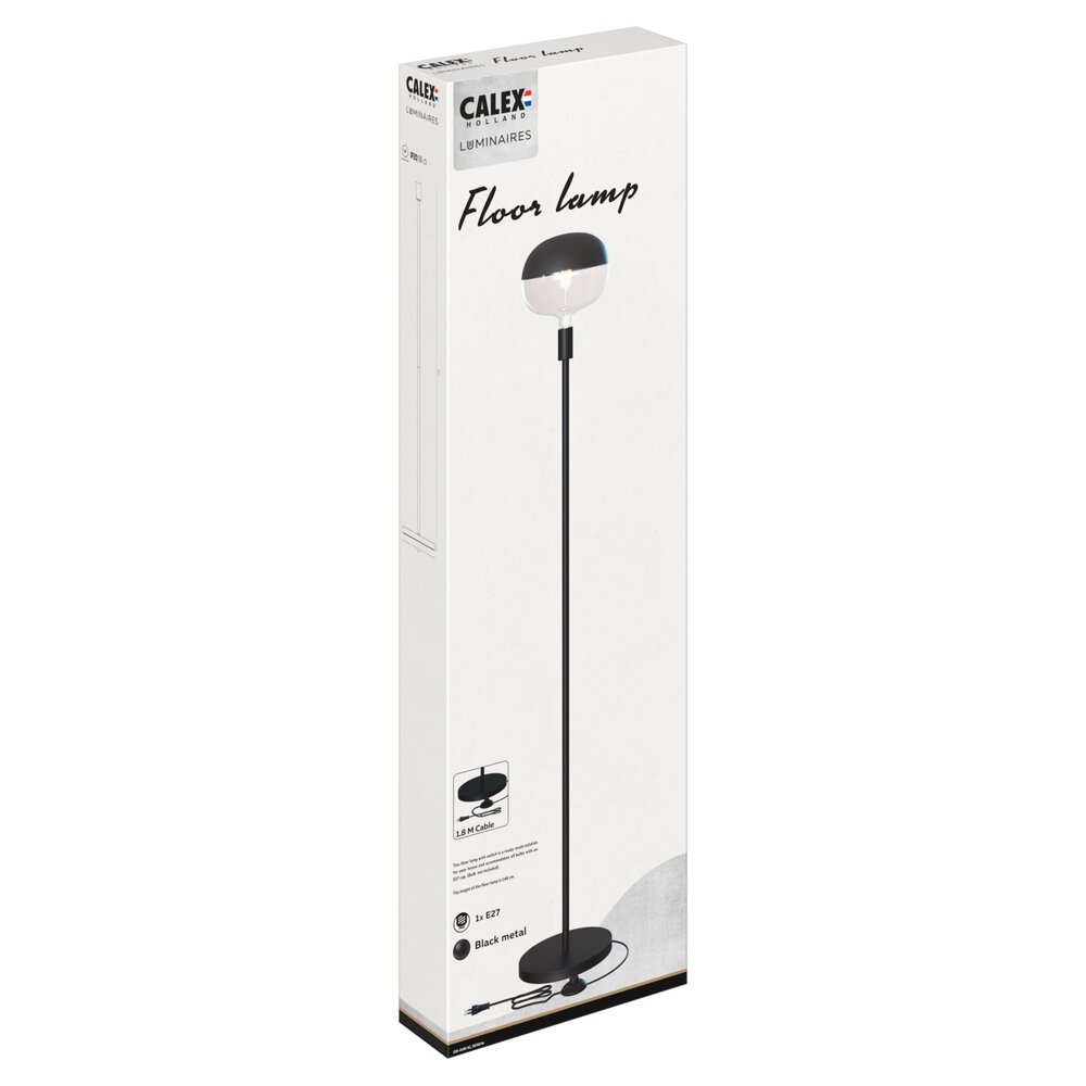 Calex Calex Vloerlamp - E27 Fitting - Zwart