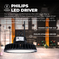Ledvion LED High Bay 100W - Philips Driver - 120° - 175lm/W - 6500K - IP65 - Dimbaar - 5 Jaar Garantie