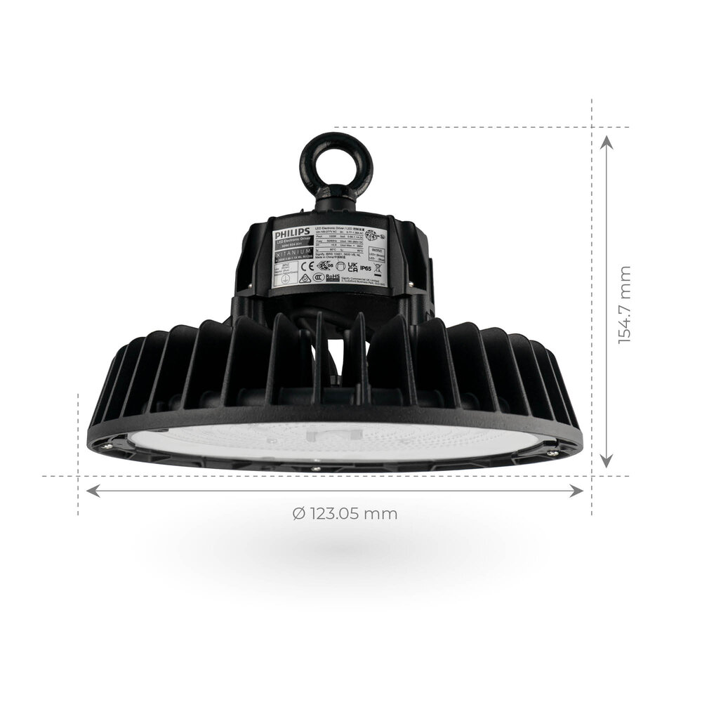 Ledvion LED High Bay 100W - Philips Driver - 120° - 175lm/W - 6500K - IP65 - Dimbaar - 5 Jaar Garantie