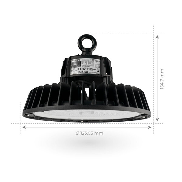 Ledvion LED High Bay 100W - Philips Driver - 120° - 175lm/W - 6500K - IP65 - Dimbaar - 5 Jaar Garantie