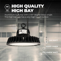 Ledvion LED High Bay 240W - Philips Driver - 120° - 175lm/W - 4000K - IP65 - Dimbaar - 5 Jaar Garantie