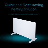 Tiqvi Slimme Paneelverwarming - 1500W - 4 Hittestanden - Oververhittingsbeveiliging - WiFi - Wit - Tot 25m²