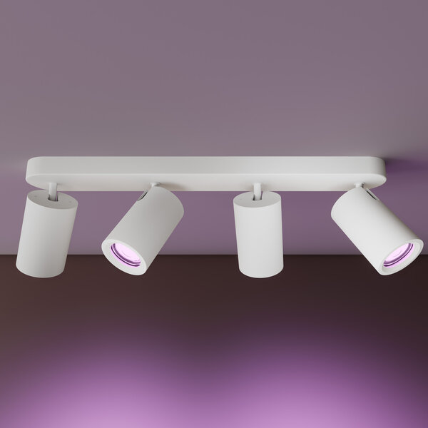 Ledvion LED Plafondspot Wit 4-lichts - Dimbaar - 4,9W - RGB+CCT - Kantelbaar