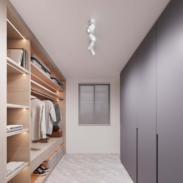 Ledvion LED Plafondspot Wit 4-lichts - Dimbaar - 3W - 6500K - Kantelbaar