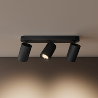 Ledvion LED Plafondspot Zwart Trio - Dimbaar - 3W - 4000K - Kantelbaar