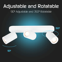 Ledvion LED Plafondspot Wit Trio - Dimbaar - 3W - 6500K - Kantelbaar
