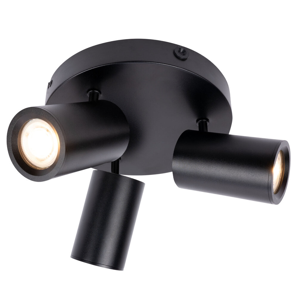 Ledvion LED Plafondspot Zwart Trio - Dimbaar - 3W - 6500K - Kantelbaar