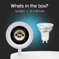 Ledvion LED Plafondspot Wit Duo - Dimbaar - 3W - 4000K - Kantelbaar