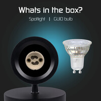 Ledvion LED Plafondspot Zwart - Dimbaar - 3W - 6500K - Kantelbaar
