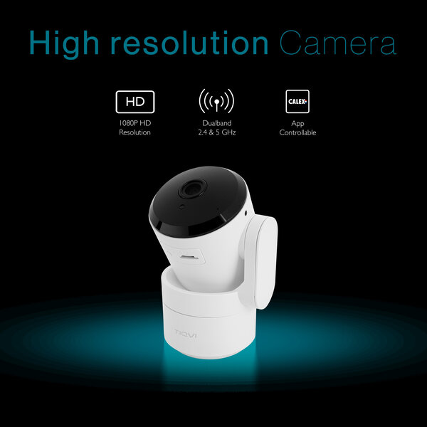 Tiqvi Smart Binnen PTZ Camera - WiFi - 1080P - Beveiligingscamera - Nightvision Camera Wifi