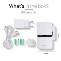 Tiqvi Smart Binnen PTZ Camera - WiFi - 1080P - Beveiligingscamera - Nightvision Camera Wifi