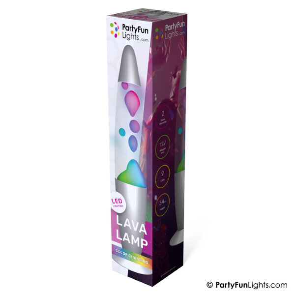 PartyFunLights LED Lava Lamp - 27 Lumen - 12V Adapter