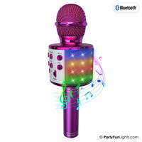 PartyFunLights Bluetooth Karaoke Microfoon - Roze - Incl. Luidspreker en Lichteffecten