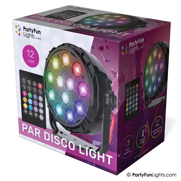 PartyFunLights 12 LED PAR Disco Lamp met Afstandsbediening - USB