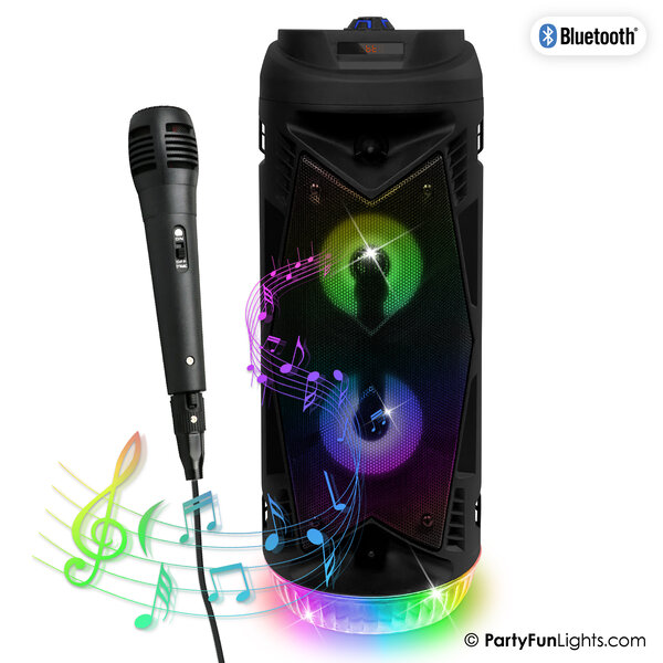 PartyFunLights Bluetooth Karaoke Set - Incl. Microfoon en Lichteffecten