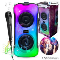 PartyFunLights Bluetooth Karaoke Party Set - Incl. Microfoon en Lichteffecten
