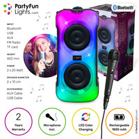 PartyFunLights Bluetooth Karaoke Party Set - Incl. Microfoon en Lichteffecten