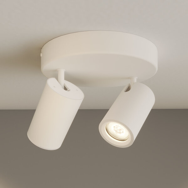 Ledvion LED Plafondspot Wit Duo - Dimbaar - 3W - 4000K - Kantelbaar