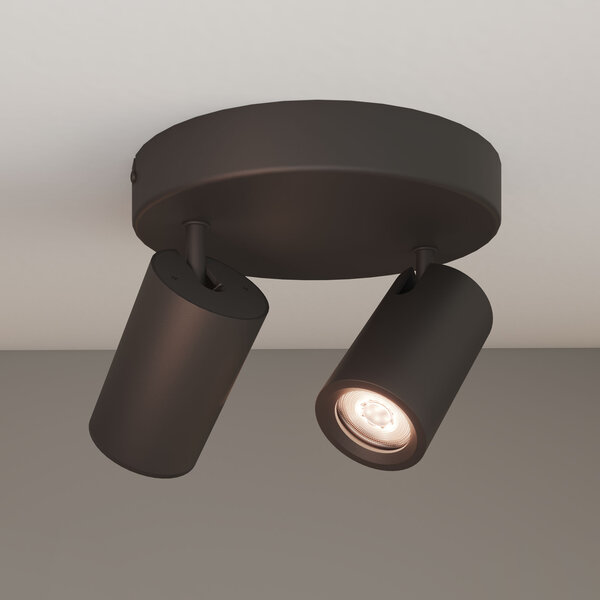 Ledvion LED Plafondspot Zwart Duo - Dimbaar - 3W - 2700K - Kantelbaar
