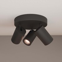 Ledvion LED Plafondspot Zwart Trio - Dimbaar - 3W - 2700K - Kantelbaar