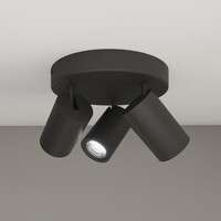 Ledvion LED Plafondspot Zwart Trio - Dimbaar - 3W - 6500K - Kantelbaar