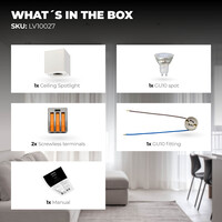 Ledvion Dimbare LED Opbouwspot - Vierkant - Wit - 3W - 2700K - Kantelbaar