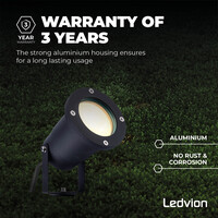 Ledvion 6x LED Prikspot - IP65 - 3W - 2700K - 1 Meter Kabel - Aluminium