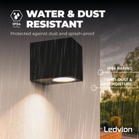 Ledvion Dimbare LED Wandlamp - IP54 - Zwart - 3W - 2700K
