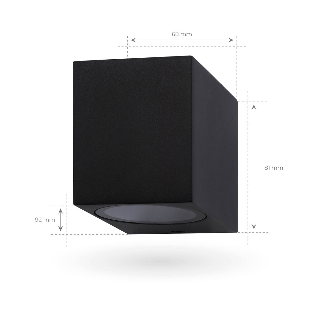 Ledvion Dimbare LED Wandlamp - IP54 - Zwart - 3W - 2700K