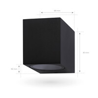 Ledvion Dimbare LED Wandlamp - IP54 - Zwart - 3W - 2700K