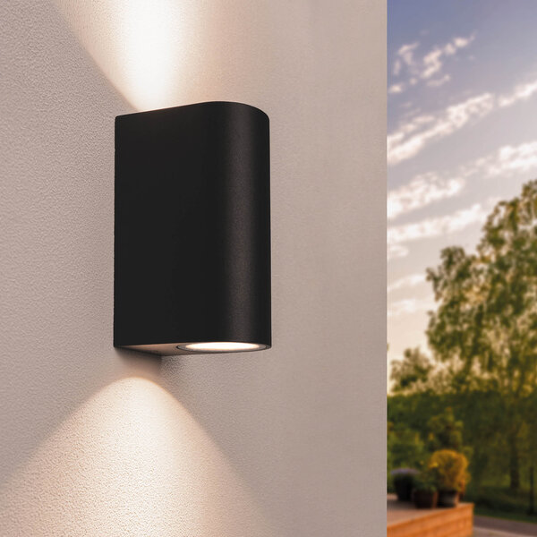 Ledvion Dimbare Wandlamp Buiten - Santa Barbara - 3W - 2700K - IP54 - Zwart