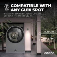 Ledvion Dimbare Wandlamp Buiten - 3W - 2700K - Antraciet