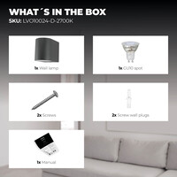 Ledvion Dimbare Wandlamp Buiten - 3W - 2700K - Antraciet