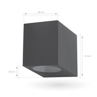 Ledvion Dimbare Wandlamp Buiten - 3W - 2700K - Antraciet