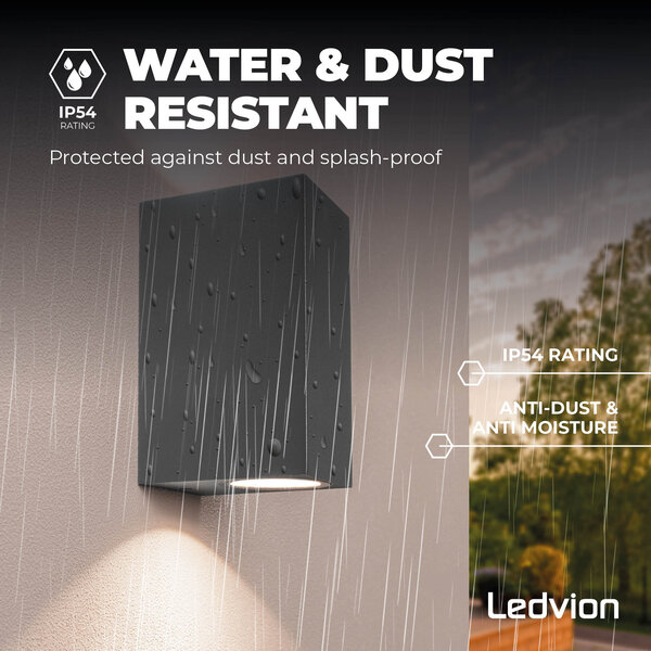 Ledvion Dimbare Wandlamp Buiten - 3W - 2700K - Antraciet - Up & Down