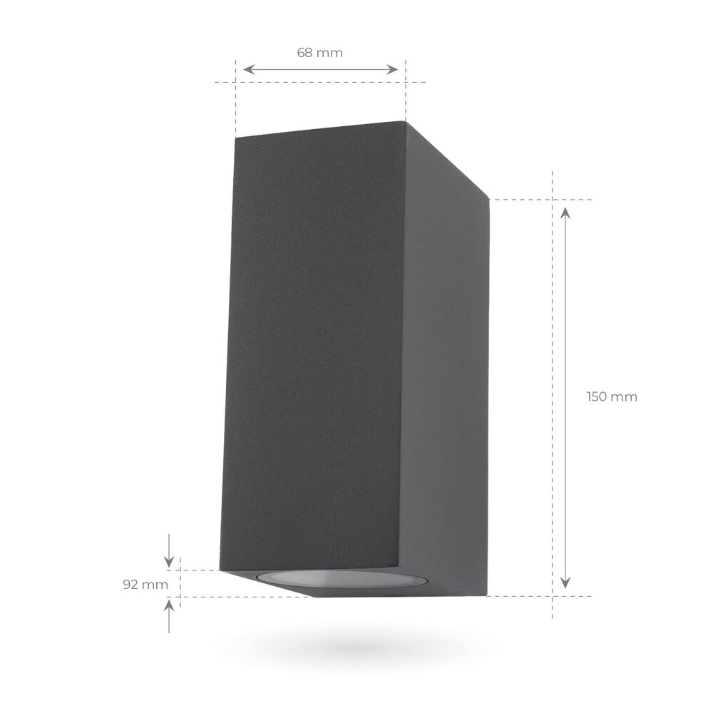 Ledvion Dimbare Wandlamp Buiten - 3W - 2700K - Antraciet - Up & Down
