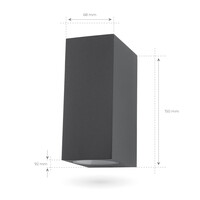 Ledvion Dimbare Wandlamp Buiten - 3W - 2700K - Antraciet - Up & Down