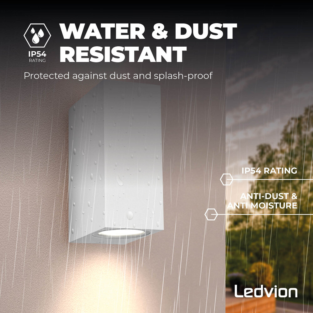 Ledvion Dimbare Wandlamp Buiten - 3W - 2700K - Wit - Up & Down