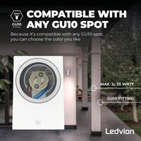 Ledvion Dimbare Wandlamp Buiten - 3W - 2700K - Wit - Up & Down